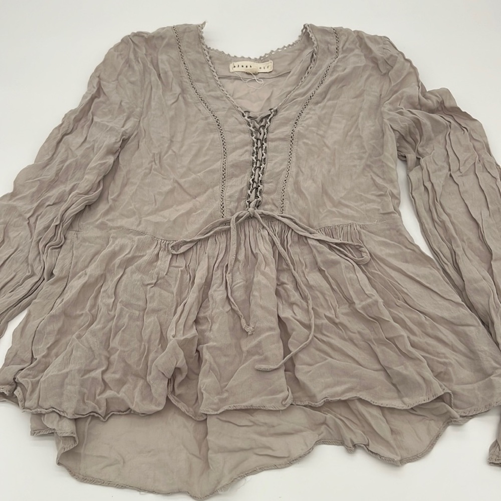 Lace Up Blouse